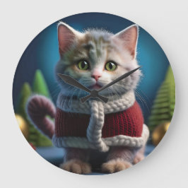 Minskin Kitten i en juldräkt Stor Klocka