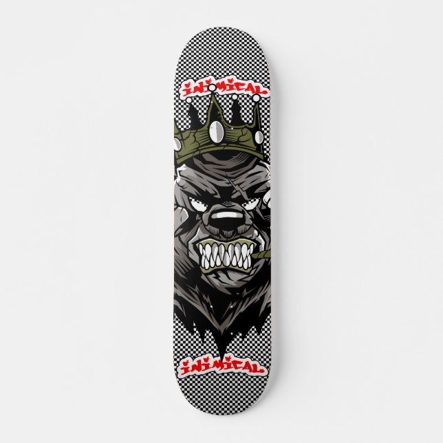 Minskt björn Kung 2 deck Mini Skateboard Bräda 18,5 Cm (Framsida)