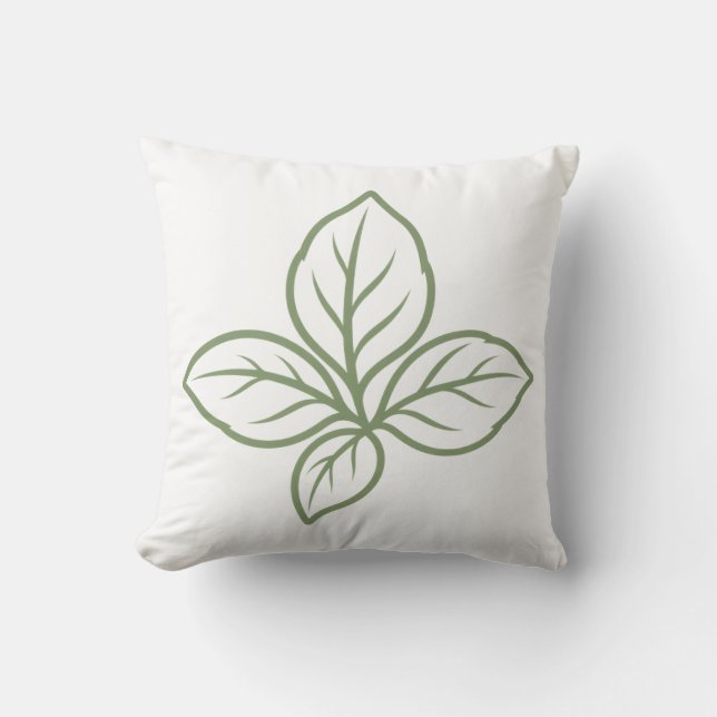 Minst botaniskt blad kastkudde kudde (Framsida)