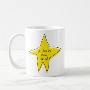 Minst du har försökt - Gult Star Kaffemugg