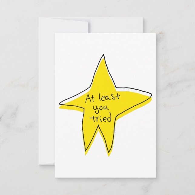 Minst du har försökt - Gult Star Tack Kort (Framsida)