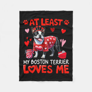 Minst min Boston Terrier som älskar mig Alla hjärt Fleecefilt