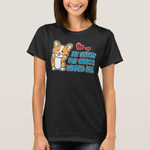 Minst min Corgi Kärlek Me Cute Winking Corgi-Valp T Shirt