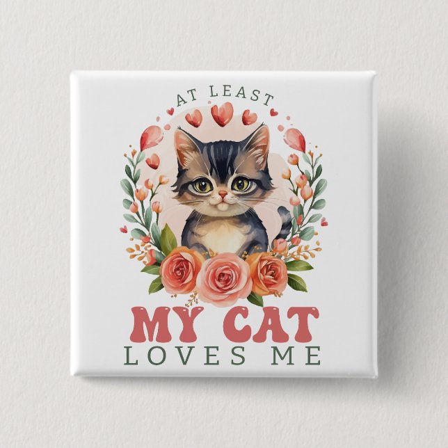 Minst min katt Kärlek mig Alla hjärtans Knapp (Framsida)
