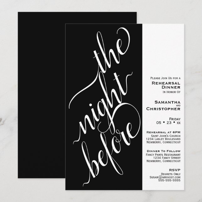 Minsta 2-fönsterruta, Bröllop-repetitionsmidning,  Inbjudningar (Fram/baksida)