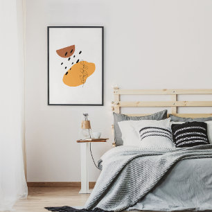 Minsta Abstrakt Ansikte Porträtt Line Art Teckning Poster