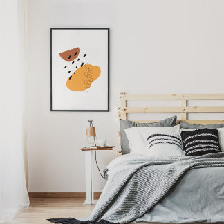 Minsta Abstrakt Ansikte Porträtt Line Art Teckning Poster