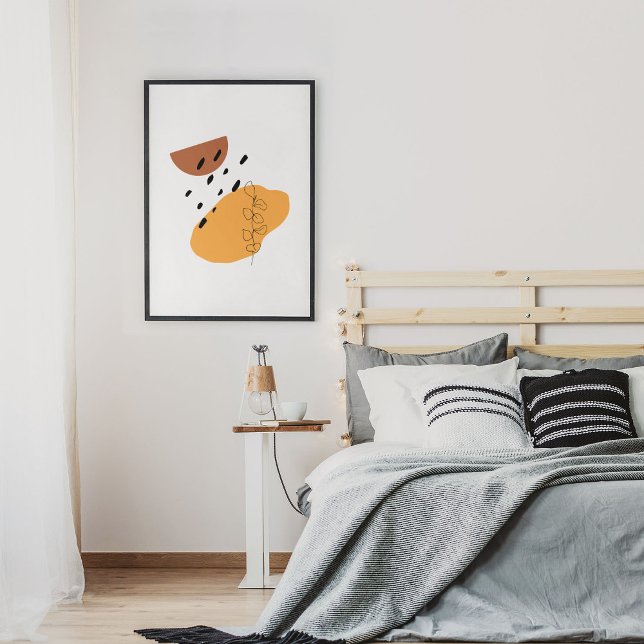 Minsta Abstrakt Ansikte Porträtt Line Art Teckning Poster (Minimalist Abstract Face Portrait Line Art Drawing Poster)