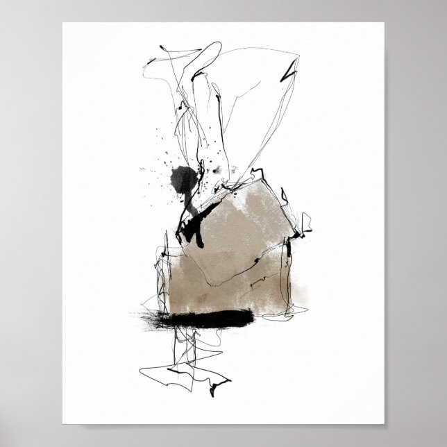 Minsta abstrakt, vit grått svart poster (Framsidan)