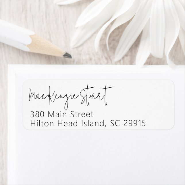 Minsta adressetikett för enkel Elegant för skriptr Returadress Etikett (Insitu)