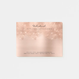 Minsta antal glitter Rosa ros Guld-pulver Post-it Block