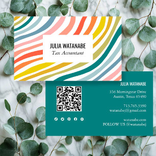 Minsta antal Rand QR-kod Social Media Visitkort