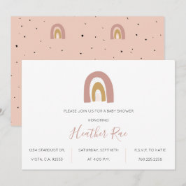  minsta antal regnbåge för Senard Rosa Baby Inbjudningar