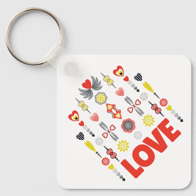 Minsta årsdag för KÄRLEK Cute Nyckelring (Framsida)