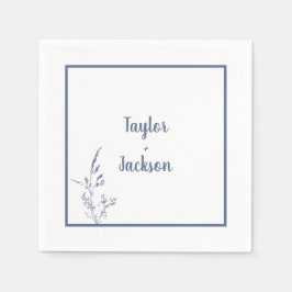 Minsta blå botaniska Bröllop Napkins Pappersservett