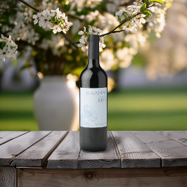 Minsta blåa Blommigt Vin-etikett Vinflaska Etikett