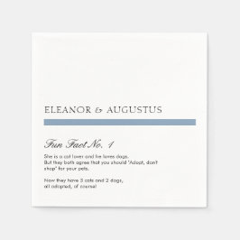 Minsta blåa, enkla, moderna Roligt-fakta Bröllop Pappersservett