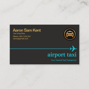 Minsta blåa flygplanet Himlar Line Taxi Chauffeur Visitkort
