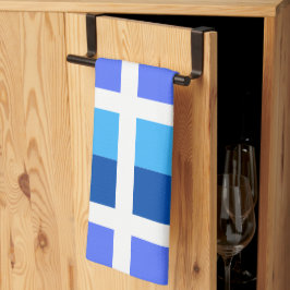 Minsta blåa och Grönt-kvadrat Kökshandduk