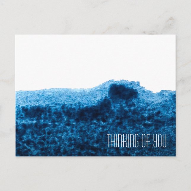 Minsta blått vattenfärg för mörk vykort (Framsida)