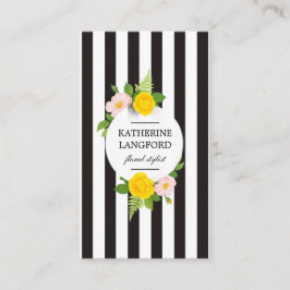 Minsta Blommigt av utandningsvätska Salon Stripe Visitkort