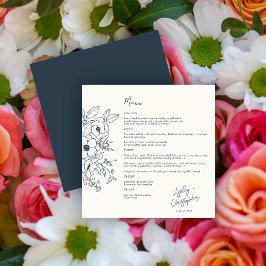 Minsta Blommigt: Blått för Botanica i vit Bröllop Meny