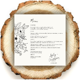 Minsta Blommigt Botanical Mjölk White Bröllop Meny