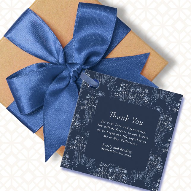 Minsta Blommigt för flotta Botanical Bröllop Tack Gåvor Etiketter (Skapare uppladdad)