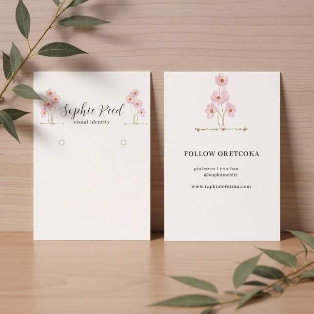 Minsta Blommigt Personlig Juvelry Visning Visitkort (Floral Personalized Jewelry Display)
