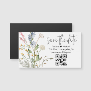 Minsta blommigt qr-kod spara datum magneter