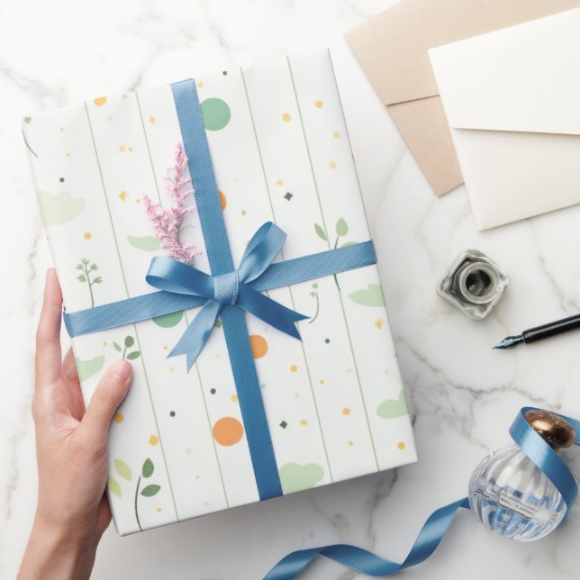 Minsta botaniska Grönt och Abstrakt punkter Presentpapper (Gifting)