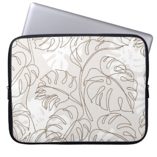 Minsta botaniska konst sömlös mönster. Tropiskt Laptop Fodral