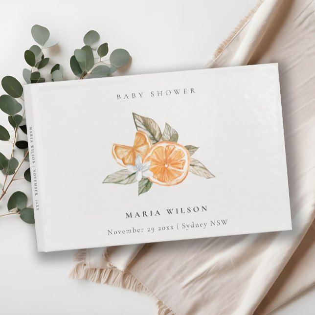 Minsta botaniska Orangen Boho Baby Shower Gästböcker (Skapare uppladdad)
