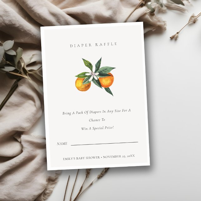 Minsta botaniska Orangen Raffle Baby Shower Tilläggskort (Skapare uppladdad)