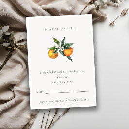 Minsta botaniska Orangen Raffle Baby Shower Tilläggskort