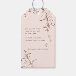 Minsta botaniska terracotta Bröllop Tack Presentetikett