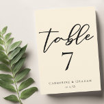 Minsta Bröllop-Bordsnummer-kort för elegant i Elfe<br><div class="desc">Det här eleganta bröllop-talskortet med elfenben har en vacker,  minimalistisk svart typografi på krämen färg för ditt högtidliga evenemang. Traditionellt färger kombinerat med den nuvarande trenden med enkla skript på neutralt färg dekor.</div>