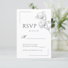 Minsta bröllop OSA för vallmoblommor i chic Kort