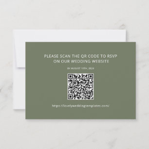 Minsta Bröllop OSA QR-kodkort för Sage Grönt Anteckningskort