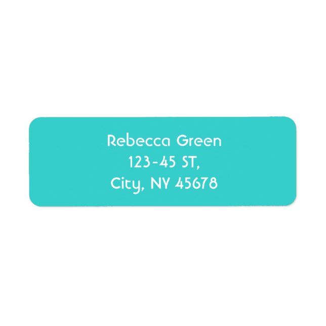 minsta chic av färgrika blåturkos teal returadress etikett (Framsidan)