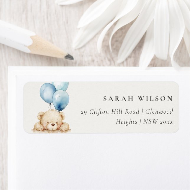 Minsta Chic Blue Barly Wait Balloon Adress Returadress Etikett (Insitu)