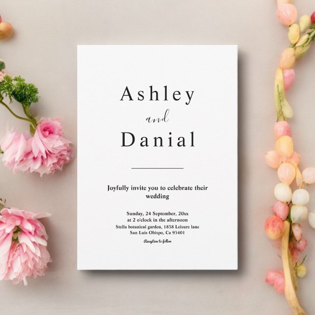 Minsta Chic, svart och vit formalitet Bröllop Inbjudningar (Skapare uppladdad)