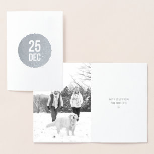 Minsta cirkel - julkort Silver Foil 25 Dec Folierat Kort
