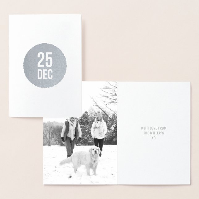 Minsta cirkel - julkort | Silver Foil 25 Dec Folierat Kort (Display)