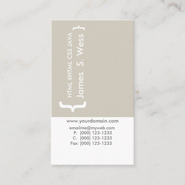 Minsta CSS-programmerare Techie för Coder Visitkort (Framsida)