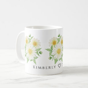 Minsta Daisy för botaniska vattenfärger i nedre Mu Kaffemugg