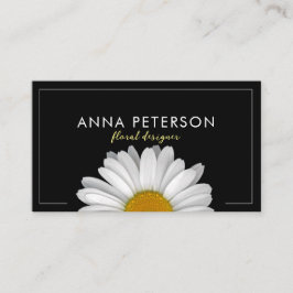 Minsta Daisy för Elegant blommar på svart Visitkort