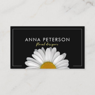 Minsta Daisy för Elegant blommar på svart Visitkort