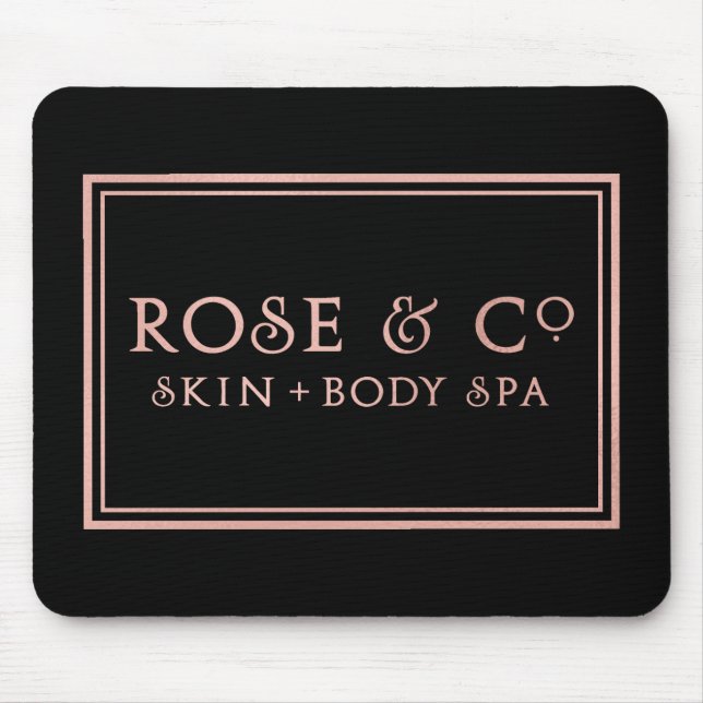Minsta dekoration för svart rosa ros Guld Musmatta (Framsidan)