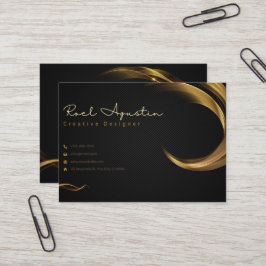 Minsta designer-kort för svart och Guld-Kreativ Visitkort